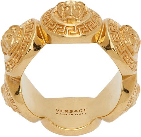 versace gold ring 24k|versace medusa ring meaning.